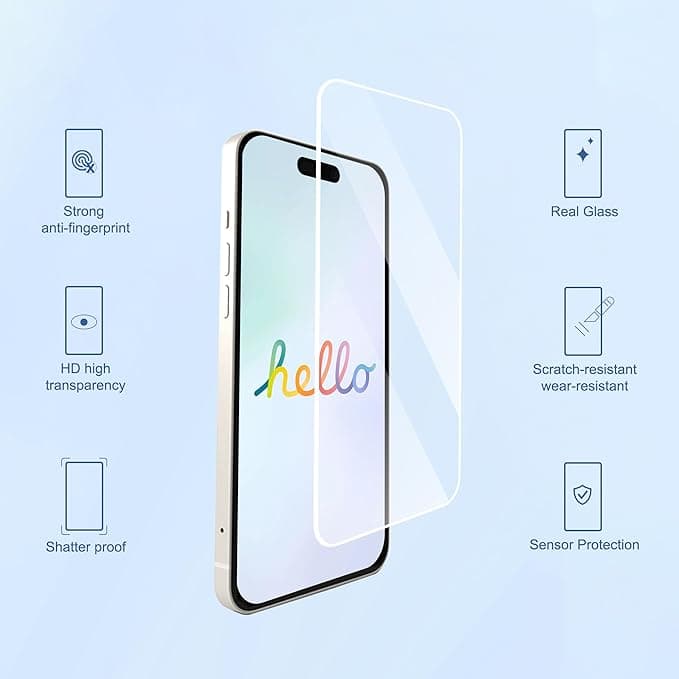Ailun 3 Pack Screen Protector for iPhone 17 Pro Max [6.9 inch] with Installation Frame, Tempered Glass, Sensor Protection, Dynamic Island Compatible, Case Friendly