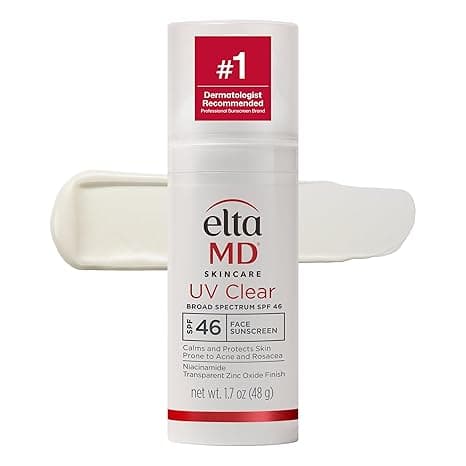 EltaMD UV Clear Face Sunscreen SPF, Oil-Free Sunscreen with Zinc Oxide, Dermatologist Recommended